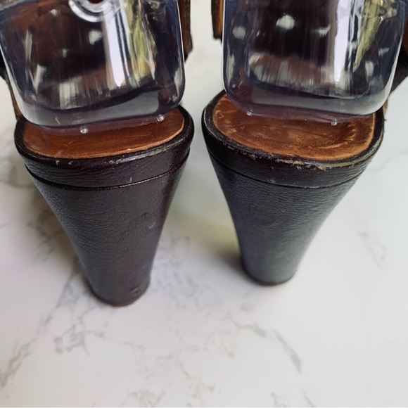 Chie Mihara Woven Suave Leather Slingback Sandals Open Toe Heels | Size 37.5 - Picture 7 of 14